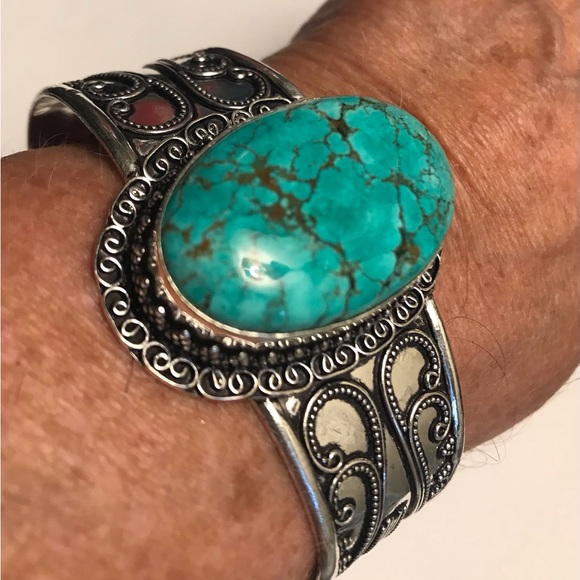 Turquoise 925 Sterling Silver Cuff Bracelet